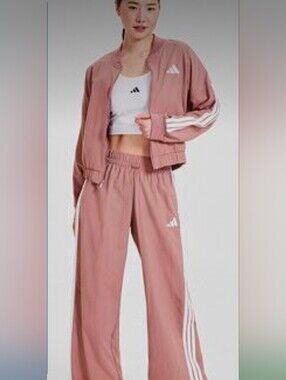 ✨ Adidas Essentials 3 Stripes Bomber Jacket & Parachute Pants Set ✨  Size XL